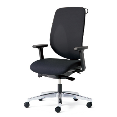 PLUS オフィスチェア ジロフレックス 353-8028RSH ハンガー付 肘付 アルミ脚【代引き不可】【受注生産品(約1ヵ月~)】