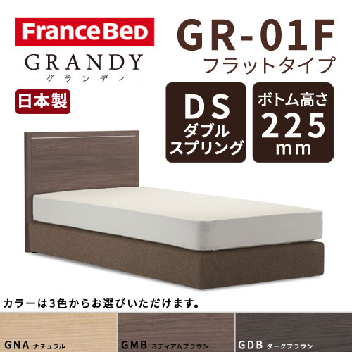 【フレームのみ】【開梱設置無料】フランスベッド グランディ GR-01F DSタイプ(ダブルスプリング) ボトム高さ22.5cm シングルサイズ(S)【代引き不可】