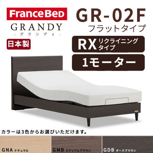 【フレームのみ】【開梱設置無料】フランスベッド グランディ GR-02F RX(リクライニングタイプ) 1モーター シングルサイズ(S)【代引き不可】