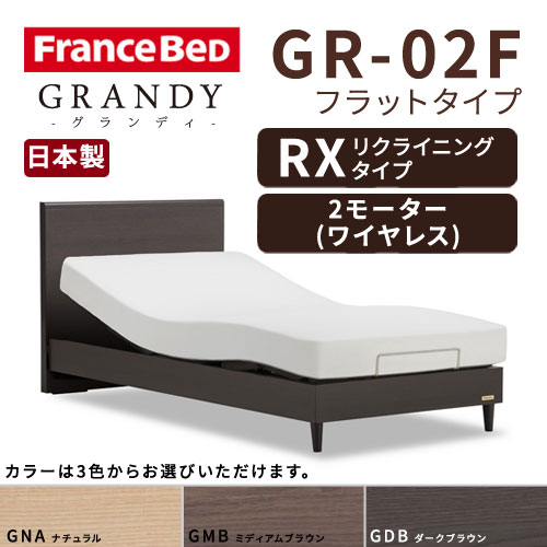 【フレームのみ】【開梱設置無料】フランスベッド グランディ GR-02F RX(リクライニングタイプ) 2モーター ワイヤレス シングルサイズ(S)【代引き不可】