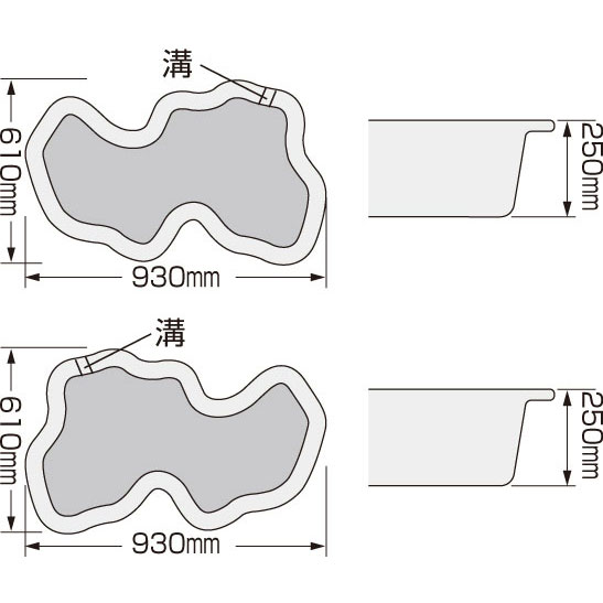 タカラ工業 みかげ調プラ池 庭園埋設型 D65 タカラ工業 D65 庭園埋設型 みかげ調プラ池 法人宛送料無料(車上渡し