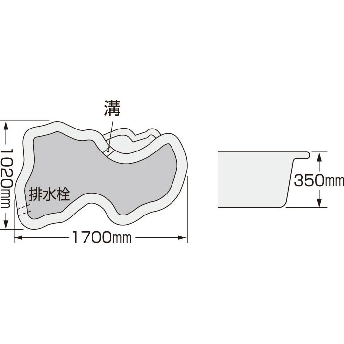 タカラ みかげ調プラ池 M240 タカラ工業 みかげ調プラ池 M240 庭園埋設型【法人宛送料無料(車