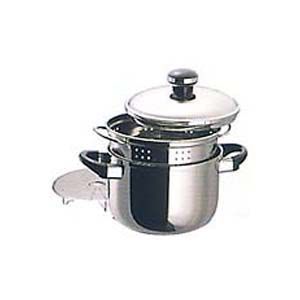 【販売終了】オブジェ Objet 宮崎製作所 Miyaco 深型両手鍋 シチューポット 穴明き 内鍋 スチームプレート付 22cm OJ-7-4【さらに5%値下げしました!】